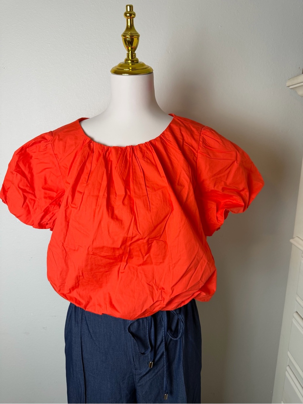 Listicle Vibrant Orange Short Sleeve Blouse